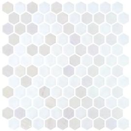 ONIX Hex Stoneglass Opalo White Glasmosaik