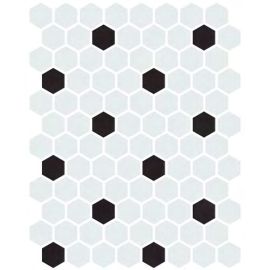 ONIX Hex Stoneglass Black & White Matte Glasmosaik