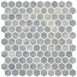 ONIX Hex Silver Matte Glasmosaik