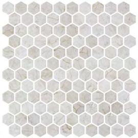 ONIX Hex Ivory Honed Glasmosaik