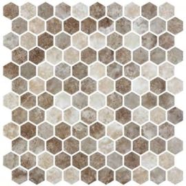 ONIX Hex Ecru Nocce Mix Matte Glasmosaik