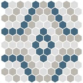 ONIX Hex Natureglass Gainsboro, Denim Blue & Mid Grey Matte Glasmosaik