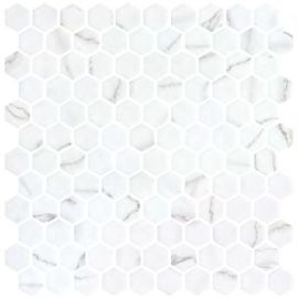 ONIX Hex Venato White Matte Glasmosaik