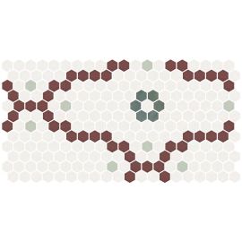 ONIX Hex Stoneglass Russet, Marfil, Sage Green & Green Matte Glasmosaik