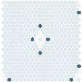 ONIX Hex Natureglass Pale Blue, Denim Blue & White Matte Glasmosaik