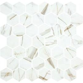 ONIX Hex XL Calacatta Gold Matte Glasmosaik