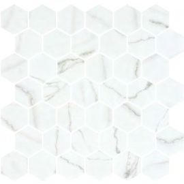 ONIX Hex XL Venato White Matte Glasmosaik