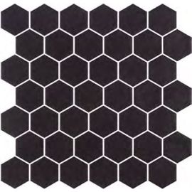 ONIX Hex XL Natureglass Black Matte Glasmosaik