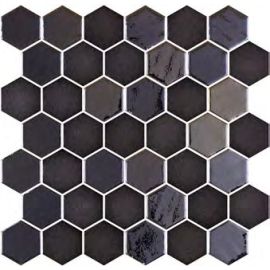 ONIX Hex XL Stoneglass Opalo Black Glasmosaik