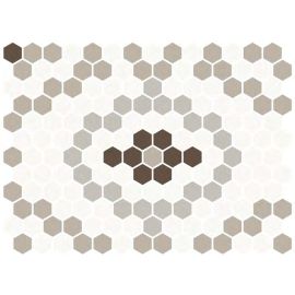 ONIX Hex Natureglass Marfil, Mid Grey, Light Brun & Mud Matte Glasmosaik