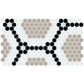 ONIX Hex Stoneglass Light Brun, Pale Blue, Black & White Matte Glasmosaik
