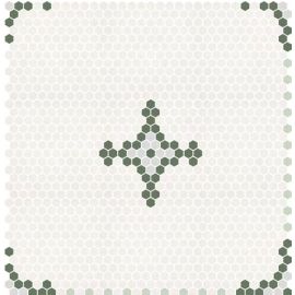 ONIX Hex Stoneglass Marfil, Gainsboro, Sage Green & Green Matte Glasmosaik