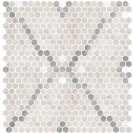 ONIX Hex Ivory Honed, Hex Silver Matte & Hex Venato White Matte Glasmosaik