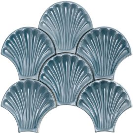 Artigiana Le Conchiglie 04 Ceruleo 15x15,5 cm glänzend