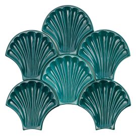 Artigiana Le Conchiglie 06 Petrolio 15x15,5 cm glänzend